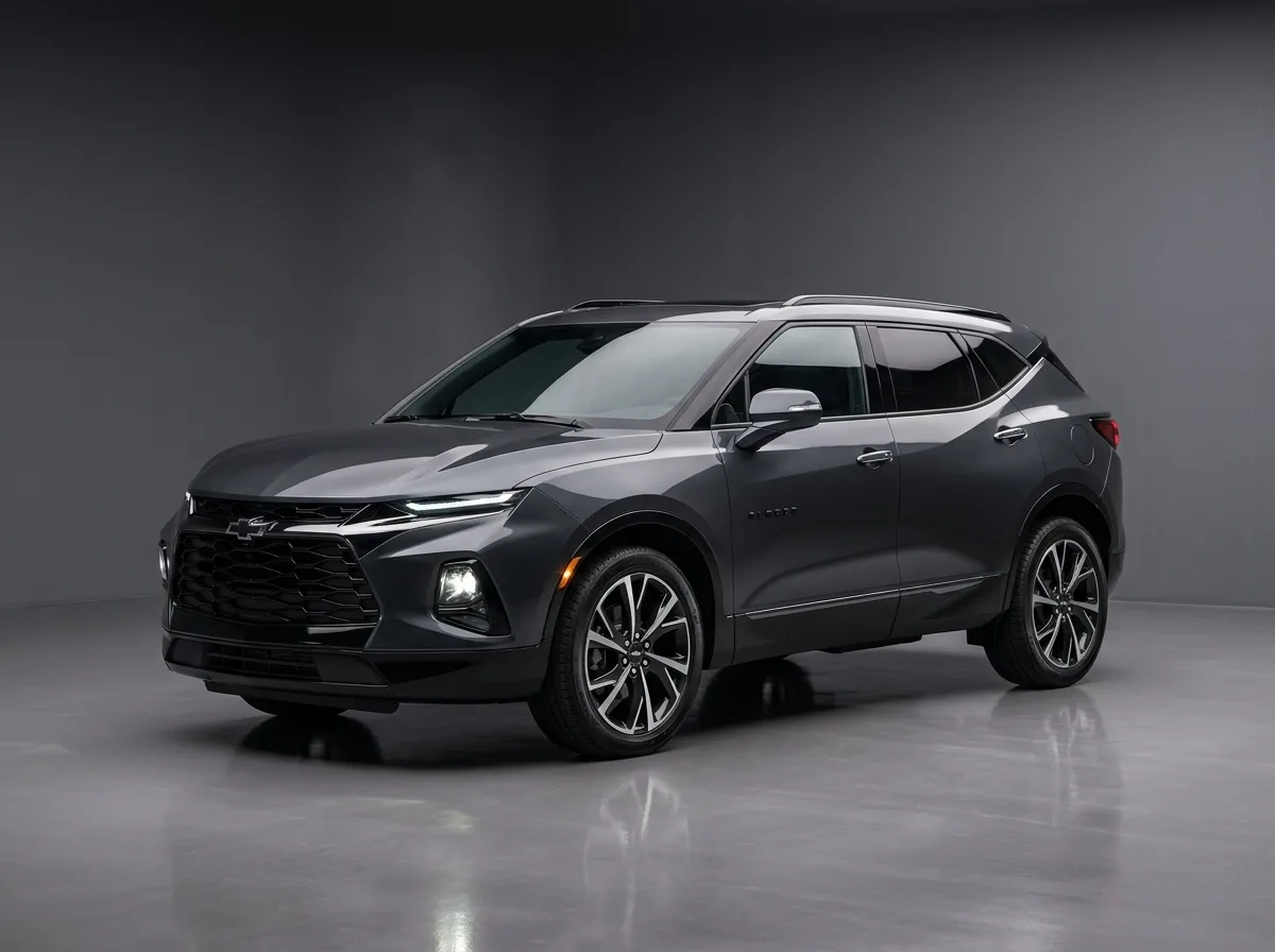Chevrolet Blazer premium SUV, graphite metallic, sleek luxury crossover, studio automotive photography clean background